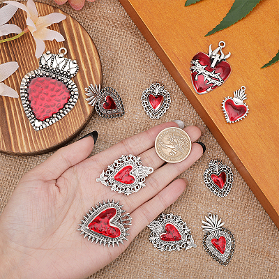 14Pcs 7 Style Alloy Enamel Pendants FIND-CA0008-22-1