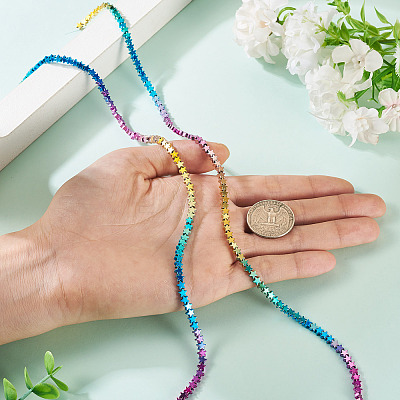 2 Strands Gradient Color Electroplated Synthetic Non-magnetic Hematite Beads Strands G-TA0002-86A-1
