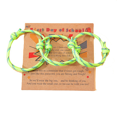 3Pcs 3 Styles Polyester First Day of School Bracelets FS-WG342D8-12-1