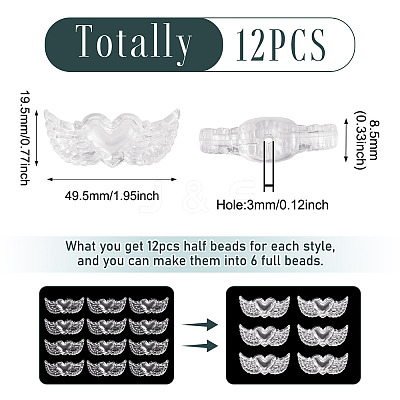 12Pcs Transparent Acrylic Beads TACR-TA0001-77B-1