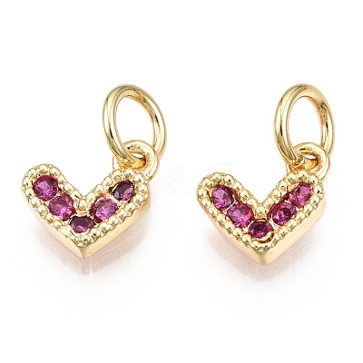 Brass Micro Pave Cubic Zirconia Charms KK-N227-33G-06-NF-1
