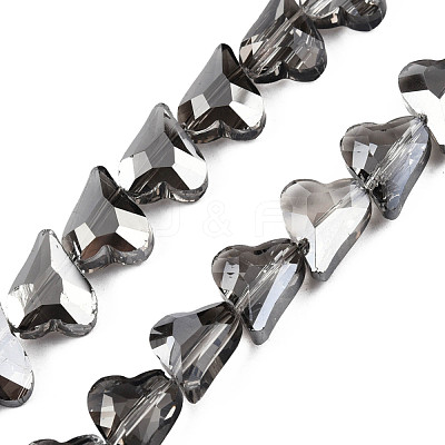 Electroplate Transparent Glass Beads Strands EGLA-N002-44-11-1
