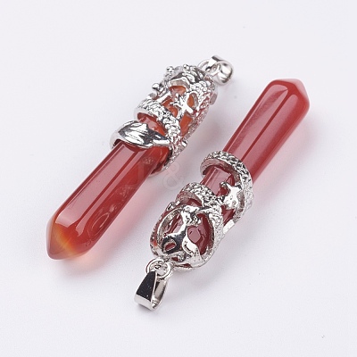 Natural Carnelian Big Pointed Pendants G-G738-A-32-1