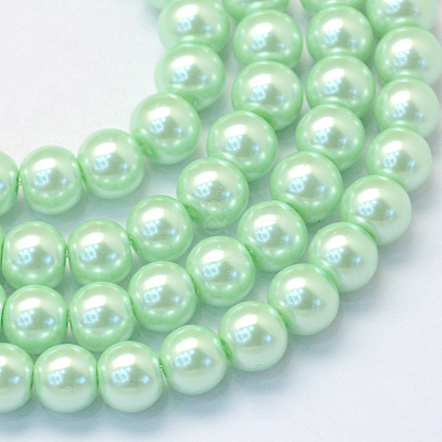Baking Paint Pearlized Glass Pearl Round Bead Strands HY-Q003-6mm-04-1