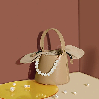 Plastic Imitation Pearl Berry Beaded Chain Bag Handles FIND-WH0111-205-1