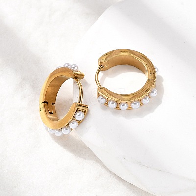 304 Stainless Steel Ring Hoop Earrings EJEW-K268-39G-1