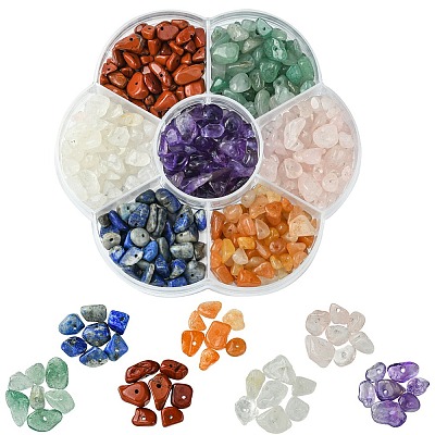 93.1G 7 Styles Natural Mixed Gemstone Chip Beads G-FS0005-79-1