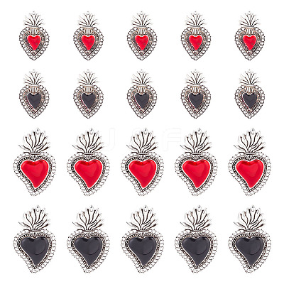 20Pcs 4 Styles Alloy Enamel Pendants ENAM-GO0001-02-1