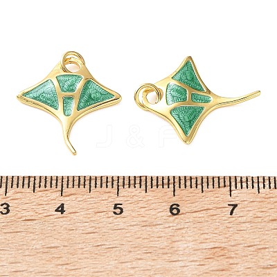 Brass with Enamel Pendants KK-CBA9FD2-05G-02-1