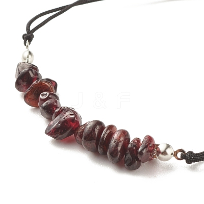 Natural Garnet Chips Braided Bead Bracelet BJEW-JB08019-12-1