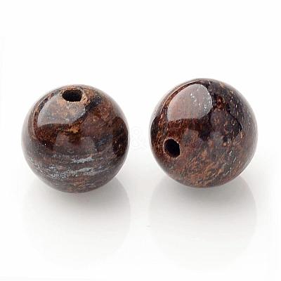 Round Natural Bronzite Beads X-G-P059A-01-1