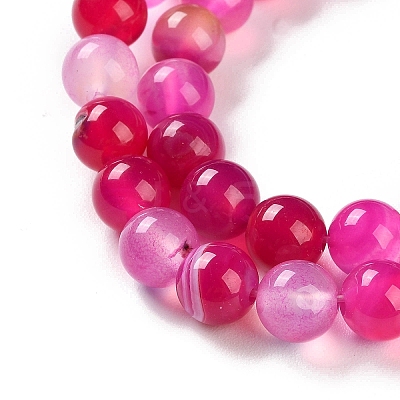 Natural Striped Agate/Banded Agate Beads Strands X-G-Z060-A01-B06-1