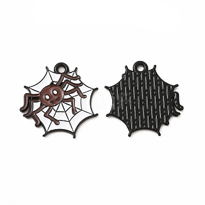 Rack Plating Halloween Alloy Enamel Pendants FIND-G054-16EB-02-1