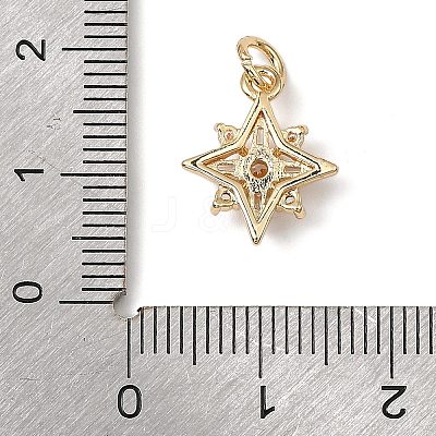 Brass Micro Pave Cubic Zirconia Charms KK-C133-03A-G-1