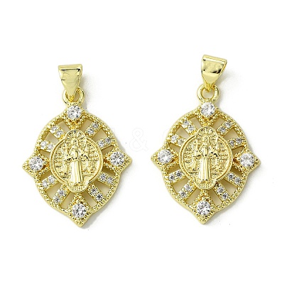 Brass Micro Pave Cubic Zirconia Pendants KK-H472-53A-G-1