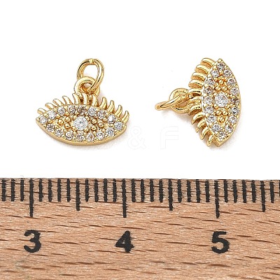 Brass Micro Pave Cubic Zirconia Charms CU-CBAF0F8-17C-G-1