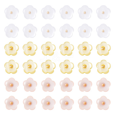 60Pcs 3 Colors 1-Hole Resin Buttons RESI-TA0004-42-1