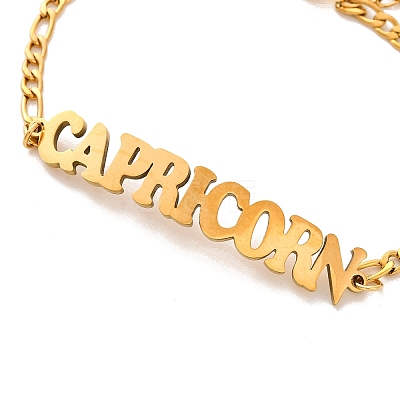 Constellation 202 Stainless Steel Figaro Chain Link Bracelets for Women Men AJEW-U006-01E-1