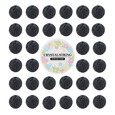 DIY Natural Lava Rock Bead Stretch Bracelet Making Kits DIY-CJ0001-21D-1