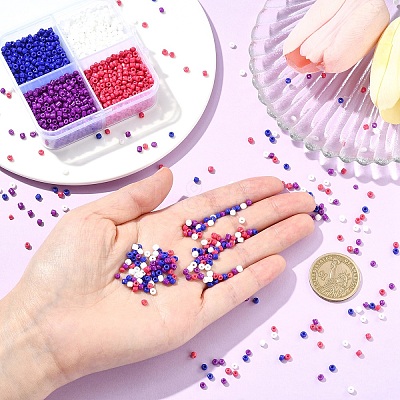 72G 4 Styles Glass Seed Beads SEED-YW0002-77D-1