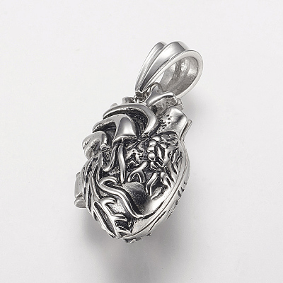 304 Stainless Steel Locket Pendants X-STAS-P137-19AS-1