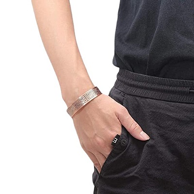 Tree of Life Pattern Alloy Magnetic Cuff Bangles for Men FS-WG37AAB-01-1