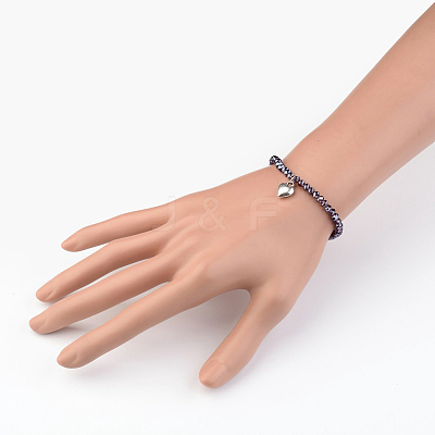 Glass Beads Stretch Bracelets X-BJEW-JB02450-1