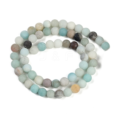 Natural Flower Amazonite Beads Strands G-F591-15-4mm-1