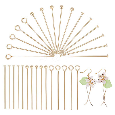 210Pcs 3 Styles Brass Head Pins KK-DR0001-28A-1