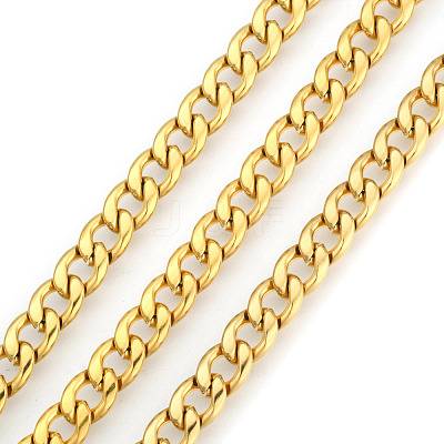 3.28 Feet 304 Stainless Steel Cuban Link Chains X-CHS-E013-17C-G-1
