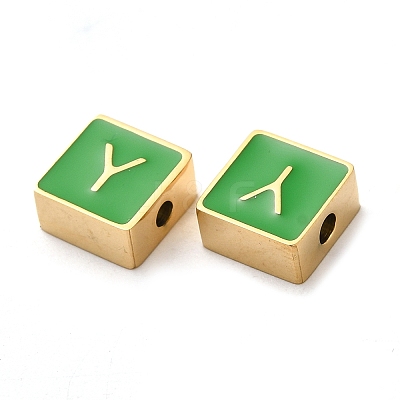 304 Stainless Steel Enamel Beads STAS-L022-293G-Y-1
