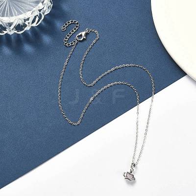 Light Rose Rhinestone Crown Pendant Necklace with Cable Chains NJEW-FZ00019-1