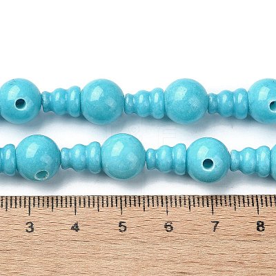 Natural White Jade 3-Hole Guru Bead Strands G-K149-45-1