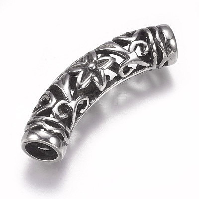 304 Stainless Steel Hollow Tube Beads STAS-F195-035AS-1