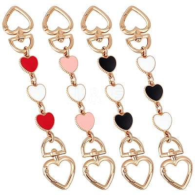 4Pcs 4 Colors Alloy Enamel Purse Strap Extenders FIND-BBC0002-46B-1