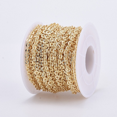 Flat Brass Textured Cable Chains CHC-I030-01G-1