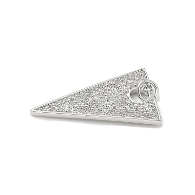 Brass Micro Pave Clear Cubic Zirconia Pendants KK-L254-01P-1