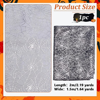Spider Web Pattern Polyester Fabric DIY-WH0671-114-1