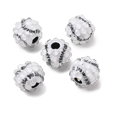 Sports Theme Opaque Acrylic European Beads RB-CBA95A4-04-1