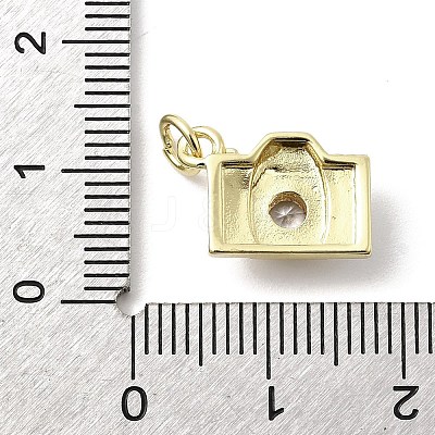 Brass Micro Pave Cubic Zirconia Pendants KK-Q098-36G-C01-1