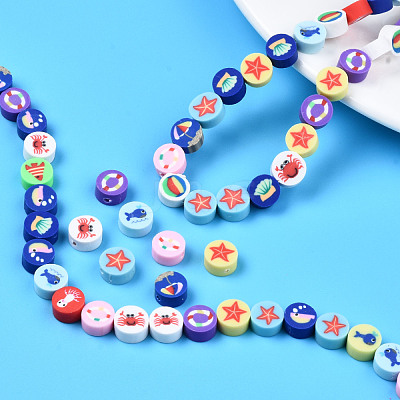 Handmade Polymer Clay Beads Strands CLAY-T020-04-1