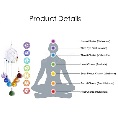 Crystals Chandelier Suncatchers Prisms Chakra Hanging Pendant AJEW-Q142-03-1