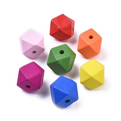 Dyed Natural Wood Beads WOOD-R249-020-1
