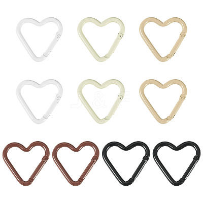 10Pcs 5 Colors Aluminum Spring Gate Rings KEYC-TA0004-77-1