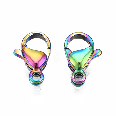 Ion Plating(IP) 304 Stainless Steel Lobster Claw Clasps STAS-S119-004A-1