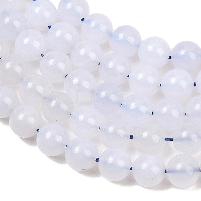 Natural Blue Chalcedony Beads Strands G-K310-C12-8mm-1