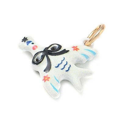 Brass with Enamel Pendants KK-CBAF749-03E-1