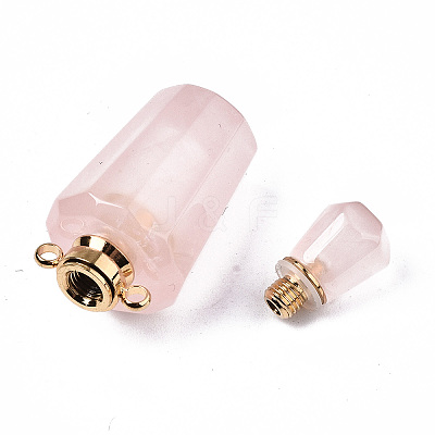Faceted Natural Rose Quartz Pendants LS-G-T131-14G-1