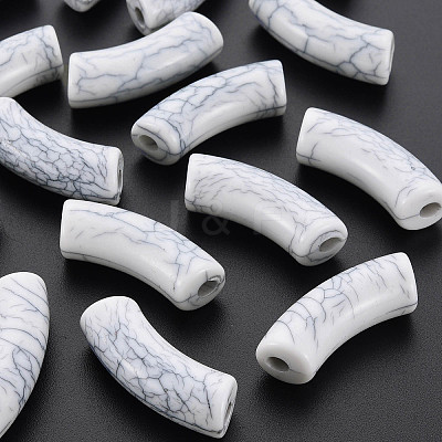 Opaque Crackle Acrylic Beads MACR-S372-001N-010-1