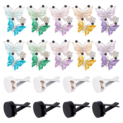 10 Sets 2 Colors Self Adhesive Plastic Car Air Freshener Vent Clips DIY-GA0005-25-1